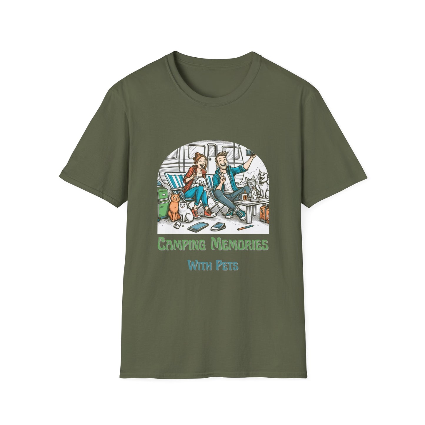 Camping Memories With Pets – Dog Lover Camping Unisex T-Shirt