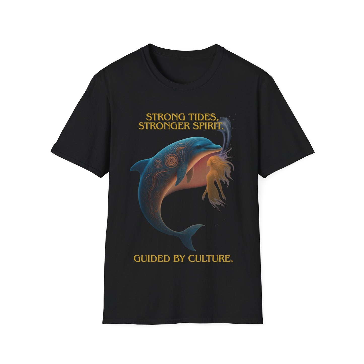 Strong Tides, Stronger Spirit” Aboriginal Dolphin & Spirit T-Shirt