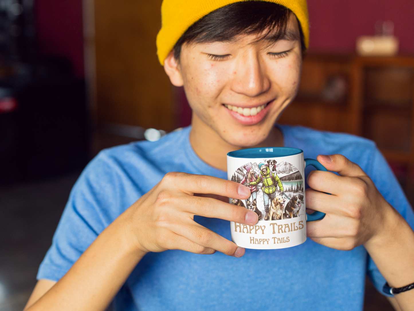 Happy Trails Happy Tails – Hiking Dog Ceramic Coffee Mug