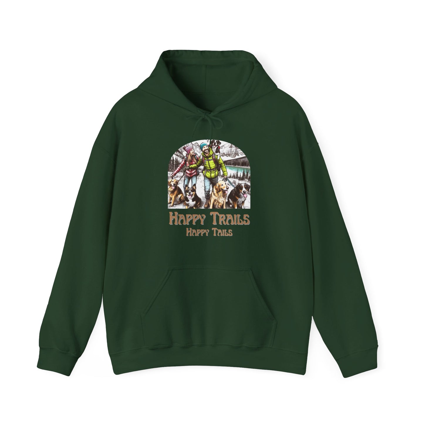Happy Trails Happy Tails – Hiking Dog Graphic Unisex Hoodie