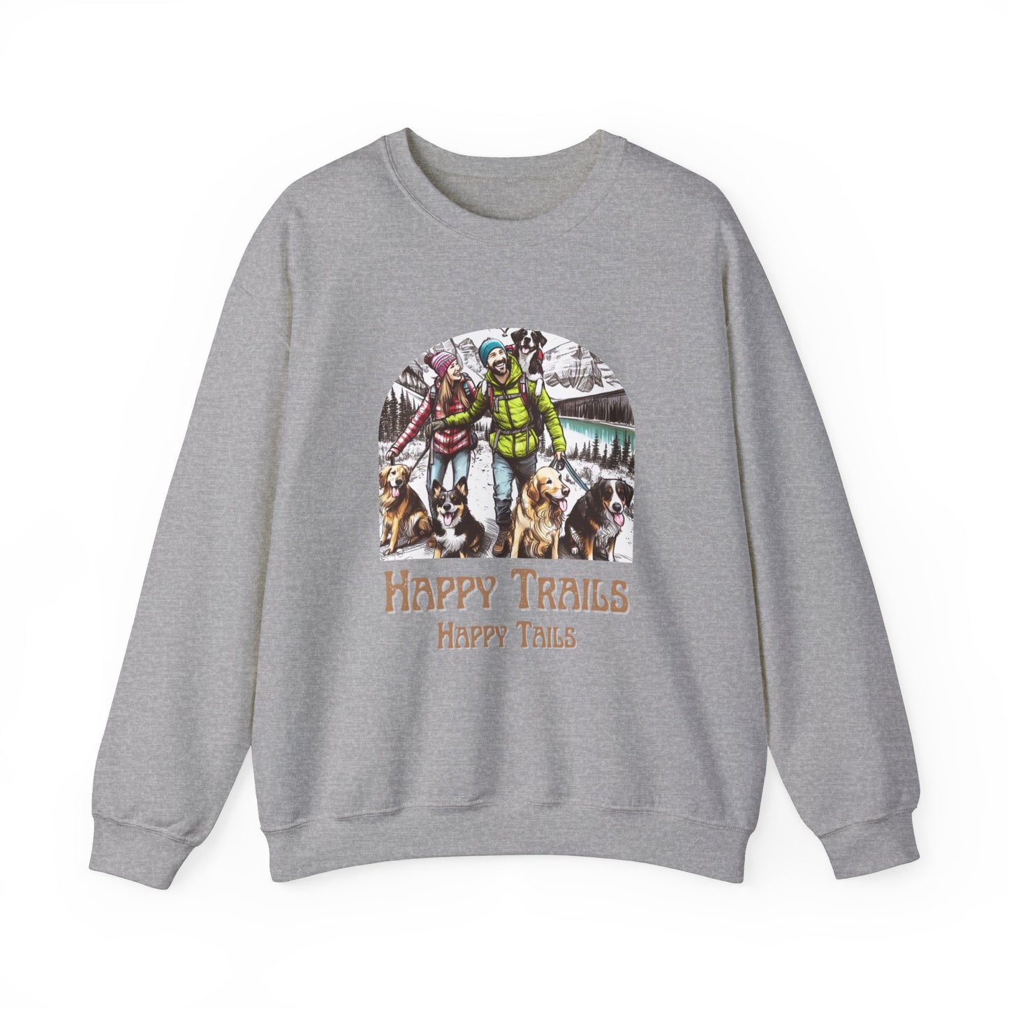 Happy Trails Happy Tails – Hiking Dog Graphic Unisex Sweatshirt