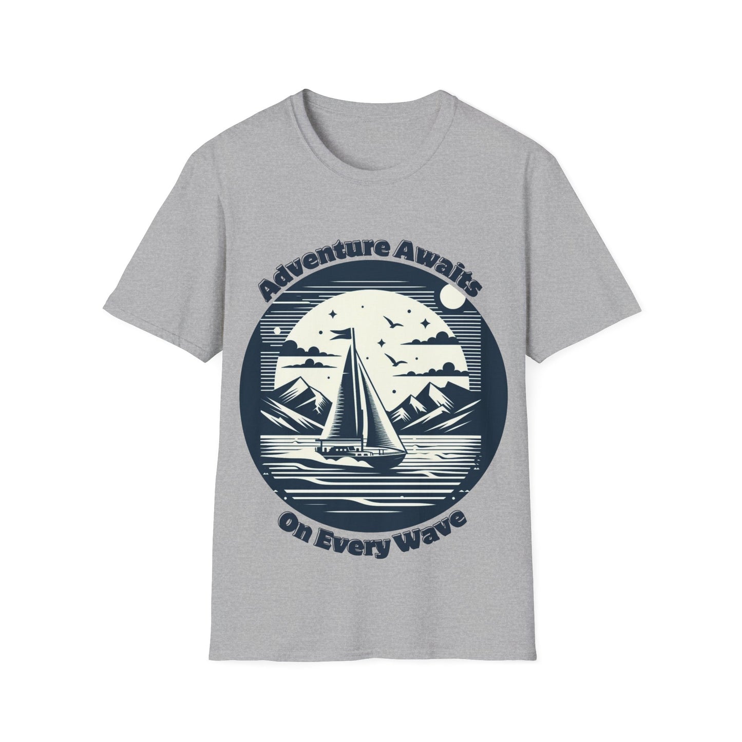 Adventure Awaits on Every Wave – Nautical Sailing Graphic Unisex T-Shirt