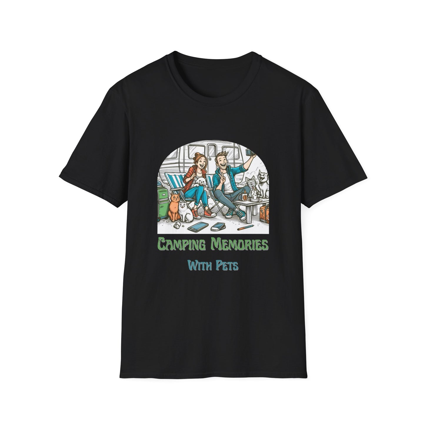 Camping Memories With Pets – Dog Lover Camping Unisex T-Shirt