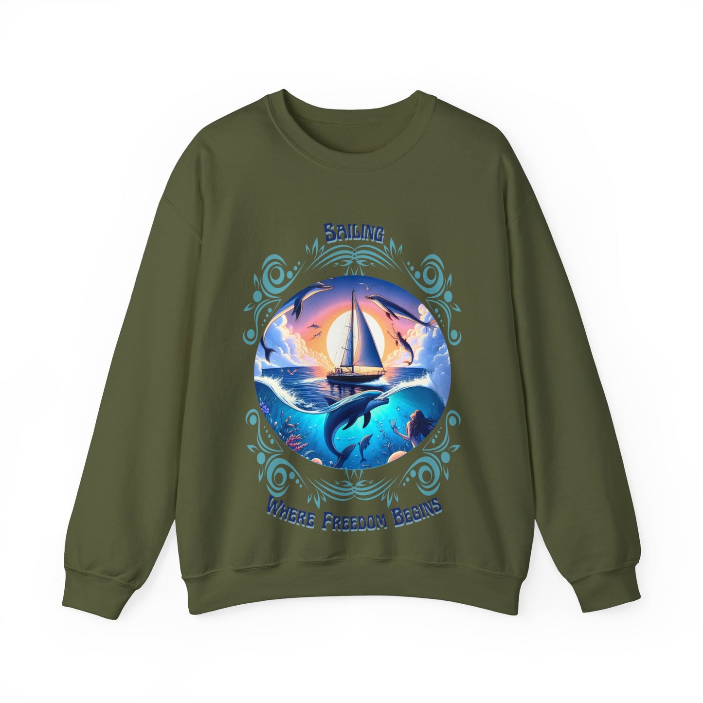 Sailing Where Freedom Begins – Nautical Sailing Unisex Sweatshirt
