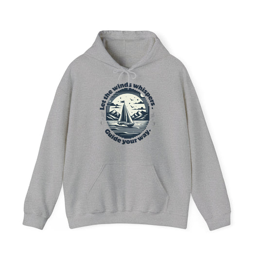 Let the Wind’s Whispers Guide Your Way – Coastal Sailing Graphic Unisex Hoodie