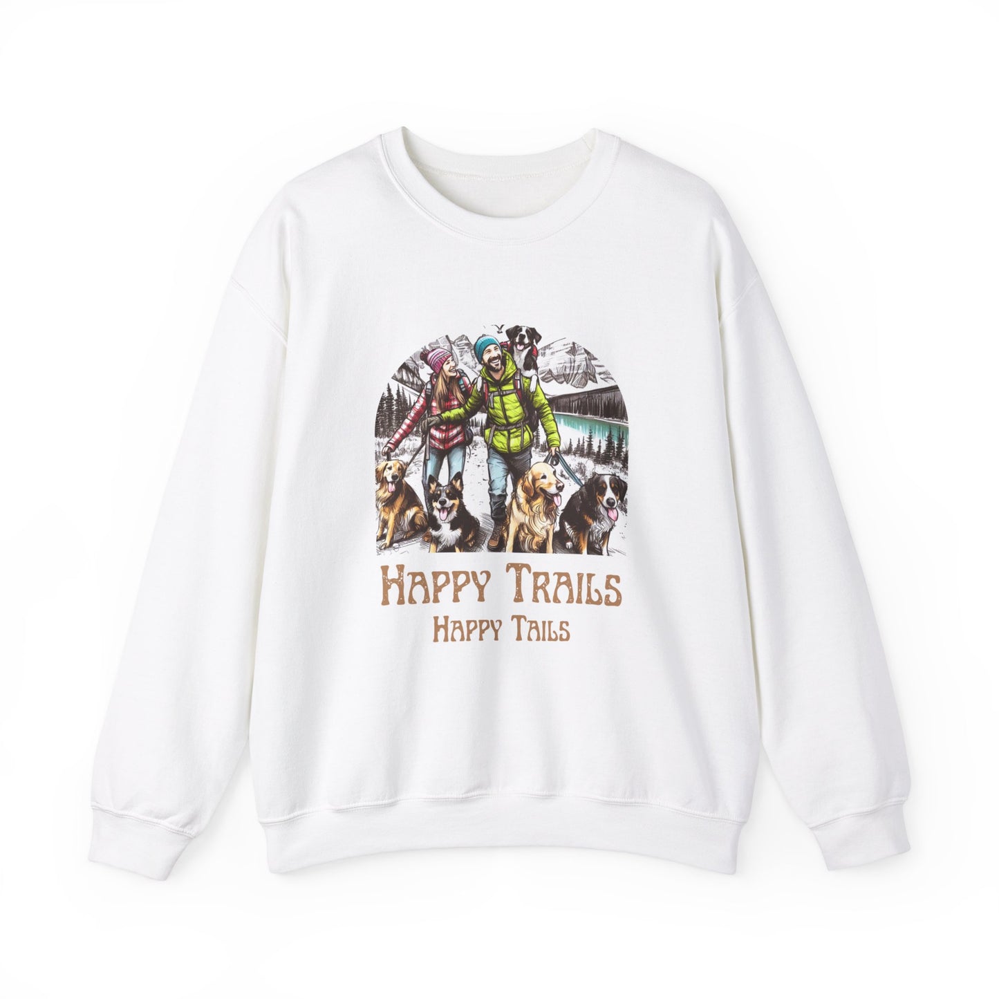 Happy Trails Happy Tails – Hiking Dog Graphic Unisex Sweatshirt