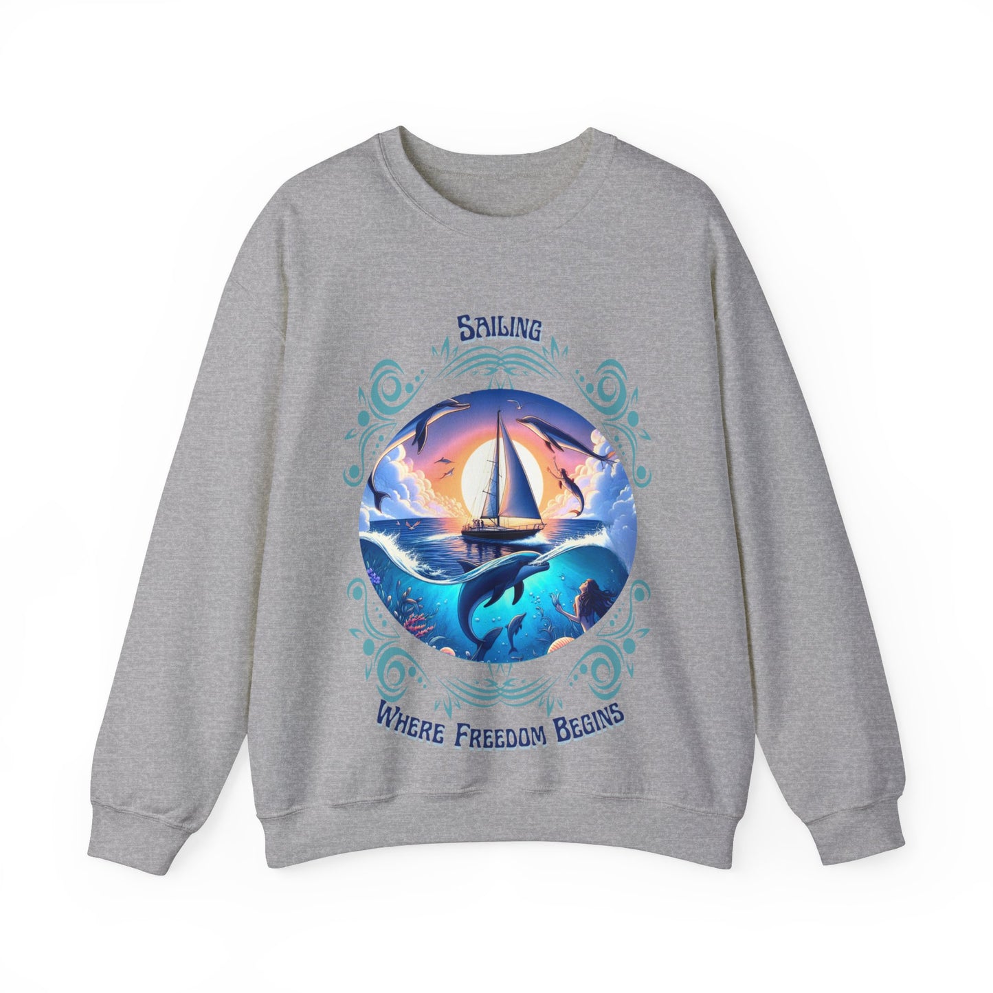 Sailing Where Freedom Begins – Nautical Sailing Unisex Sweatshirt