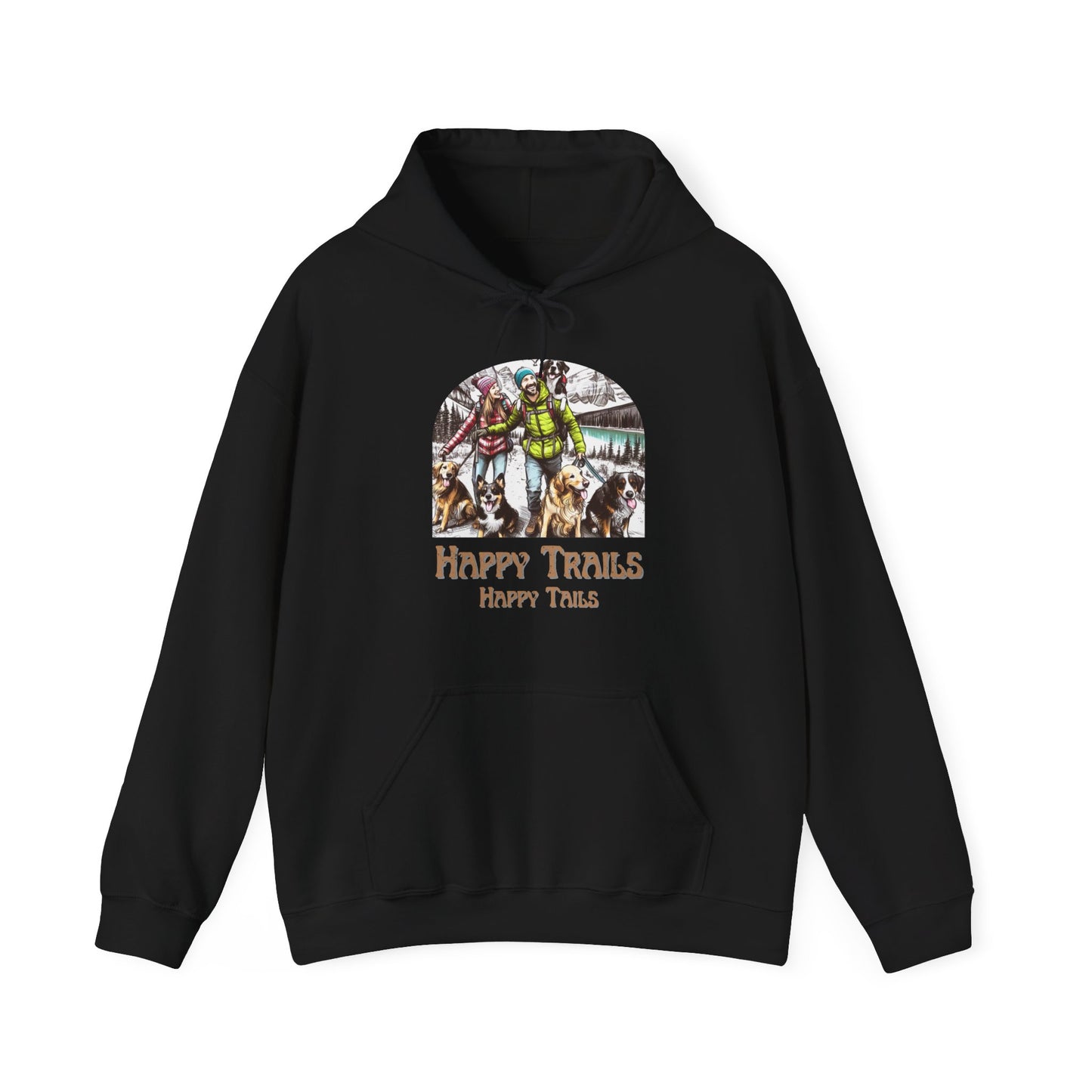 Happy Trails Happy Tails – Hiking Dog Graphic Unisex Hoodie