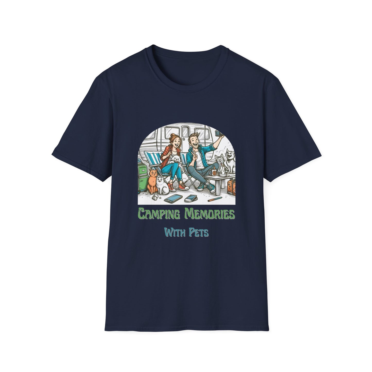 Camping Memories With Pets – Dog Lover Camping Unisex T-Shirt