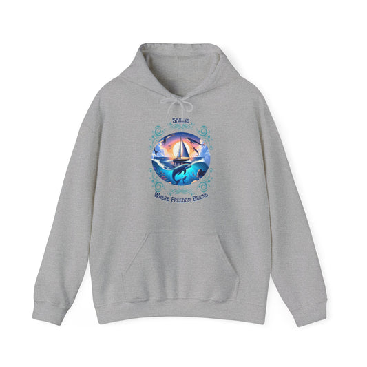 Sailing Where Freedom Begins – Nautical Sailing Hoodie