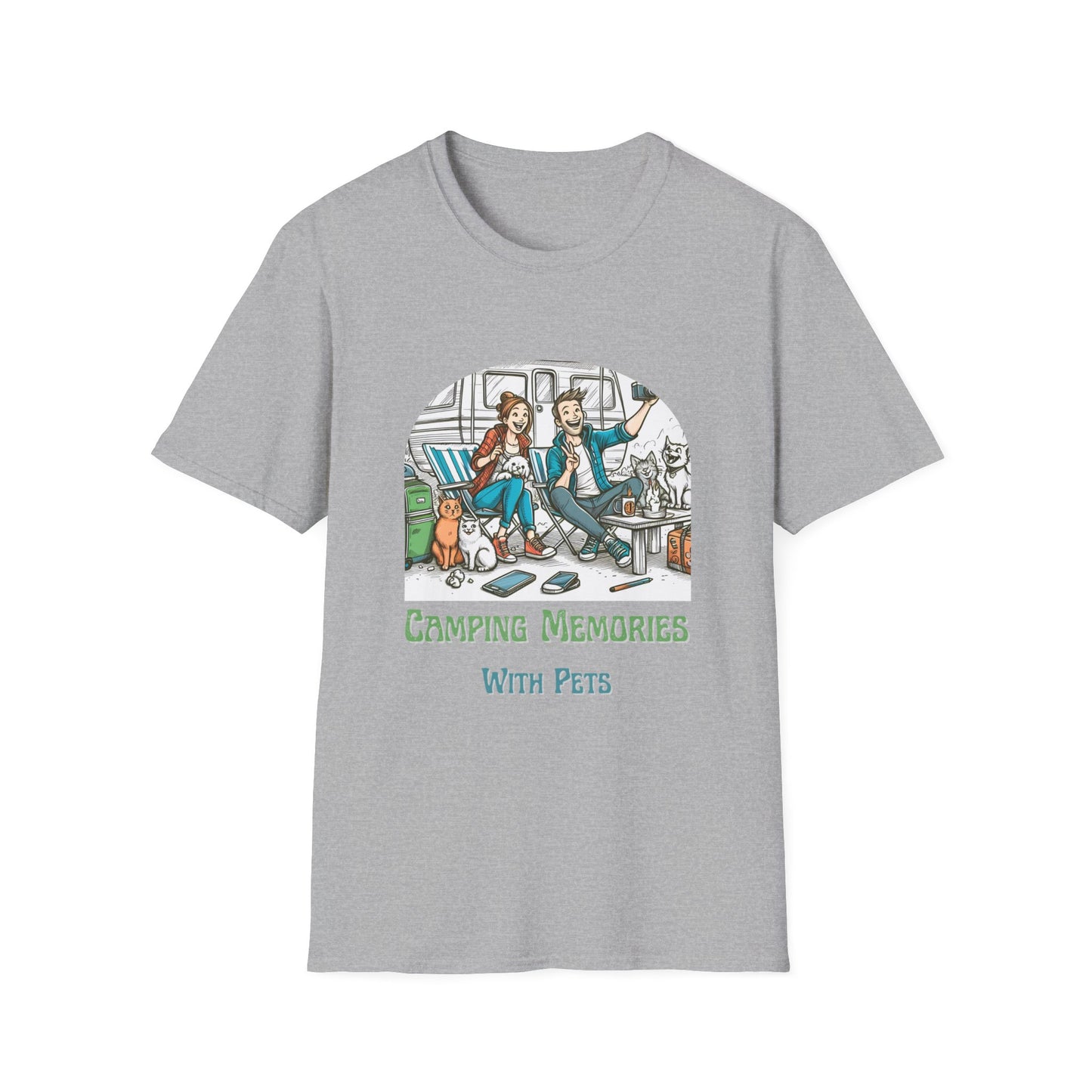 Camping Memories With Pets – Dog Lover Camping Unisex T-Shirt