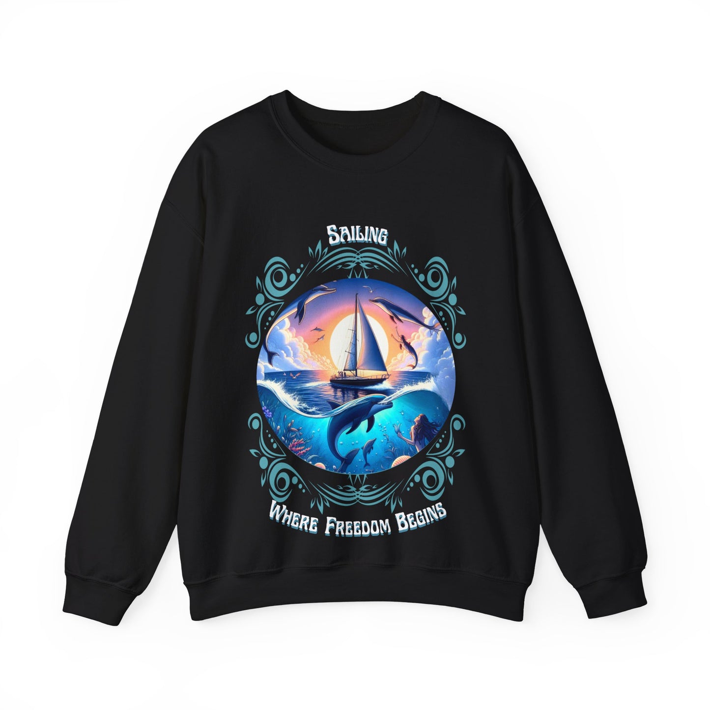 Sailing Where Freedom Begins – Nautical Sailing Unisex Sweatshirt