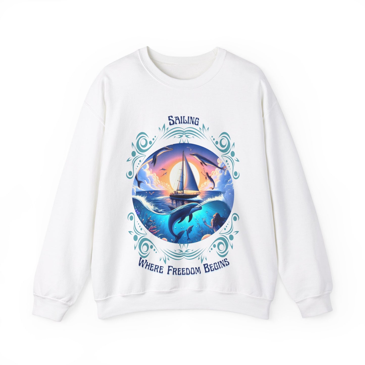 Sailing Where Freedom Begins – Nautical Sailing Unisex Sweatshirt