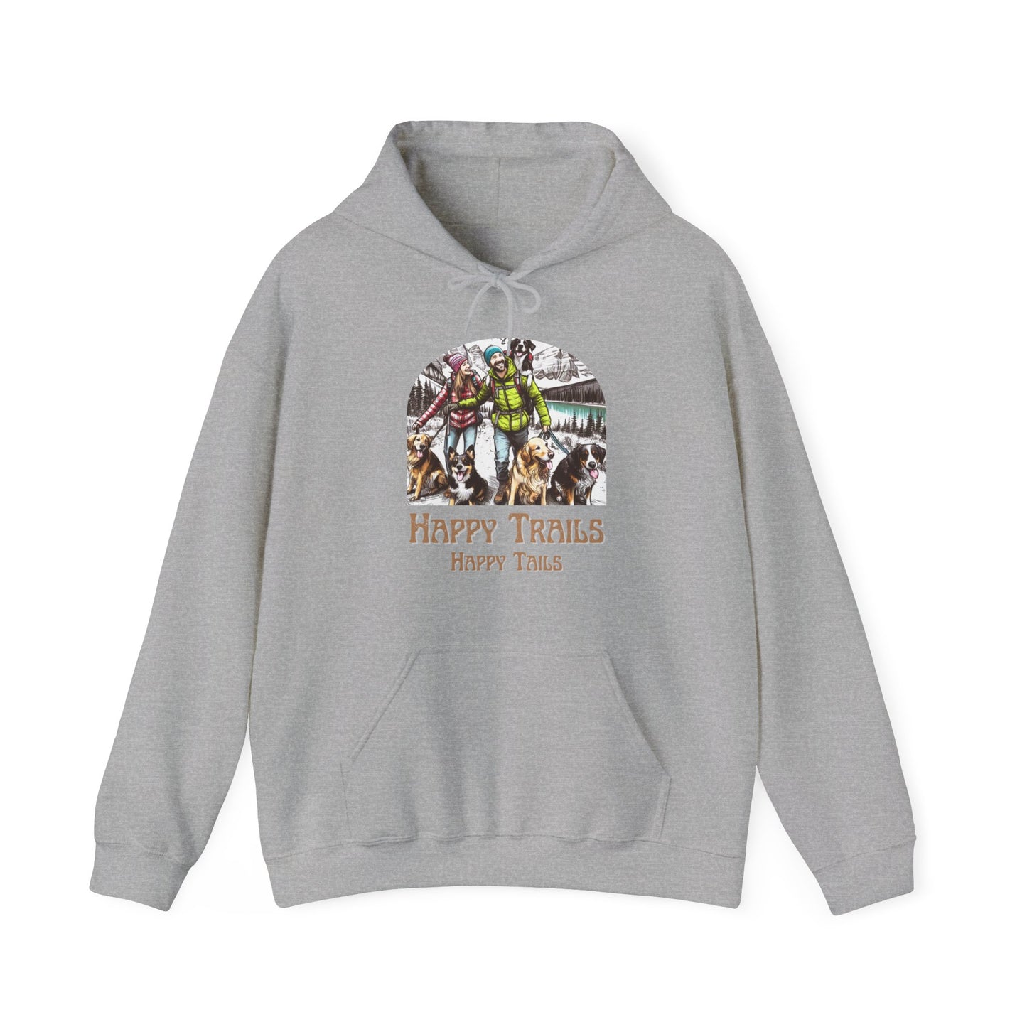 Happy Trails Happy Tails – Hiking Dog Graphic Unisex Hoodie